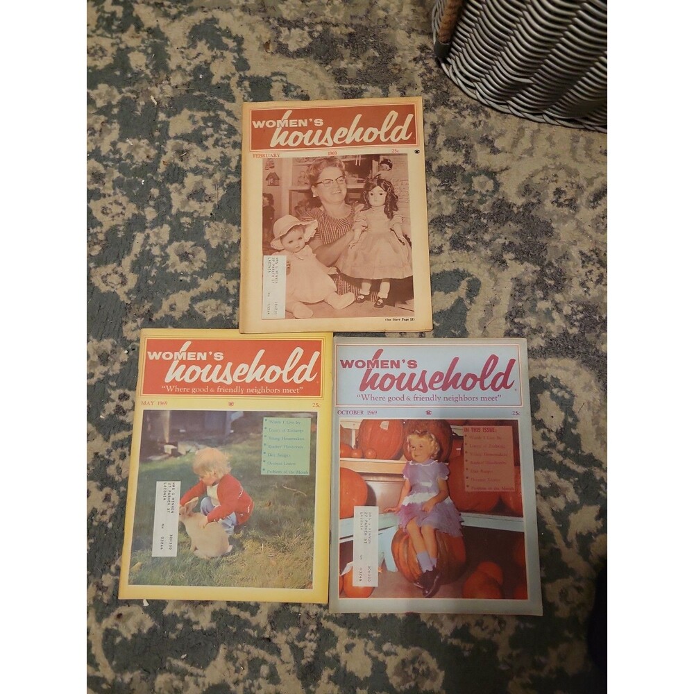 Vtg Women's Household Magazine 1969 Feb May Oct 1960s Vol 10